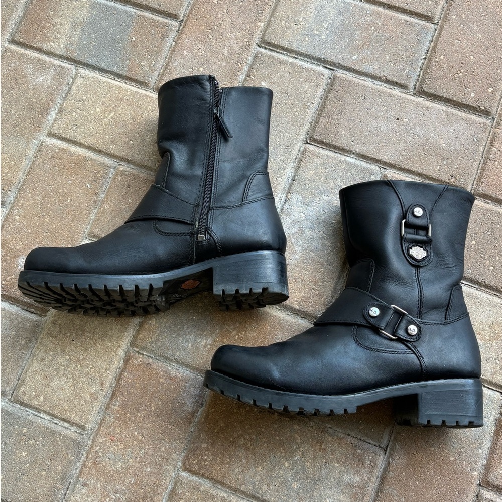 Harley-Davidson Black Woman’s Alivia Black Leather Boots. - Picture 7 of 11